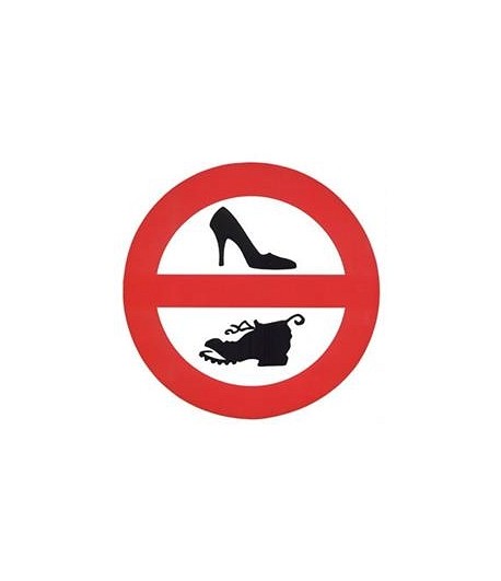 Naklejka - zakaz wchodzenia w butach/ zakaz palenia