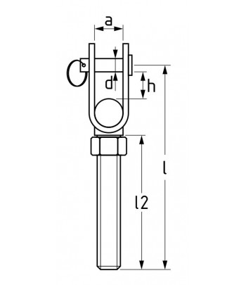 Końcówka ściągacza M8 widełkowa wahliwa - lewa